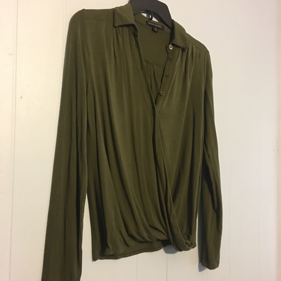 Banana Republic factory olive green wrap top - Picture 2 of 6